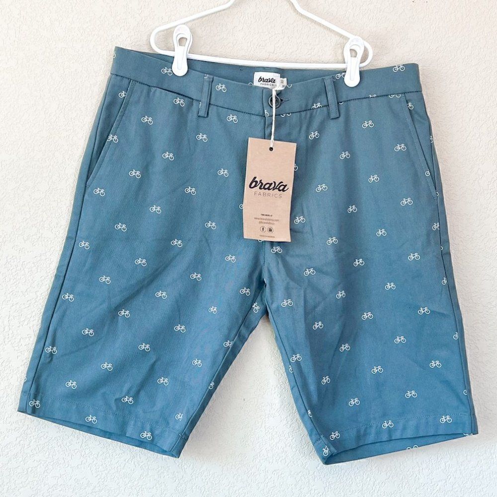 NWT! Brava Fabrics Fixed Gear Print Shorts, Size 32